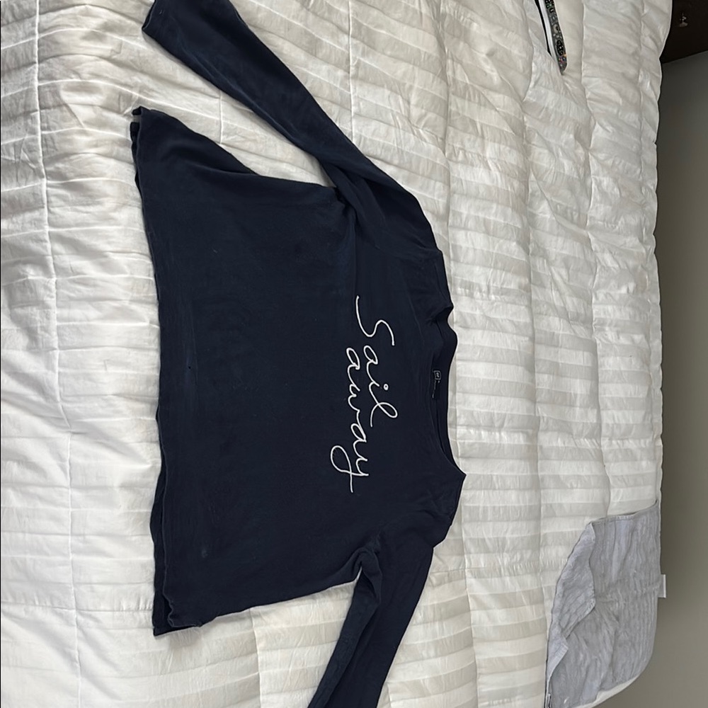 Navy Long Sleeve 'Sail Away' Top